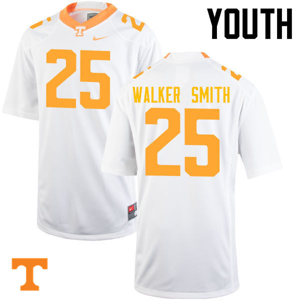 Youth #25 Josh Walker Smith Tennessee Volunteers College Football Jerseys-White - Click Image to Close